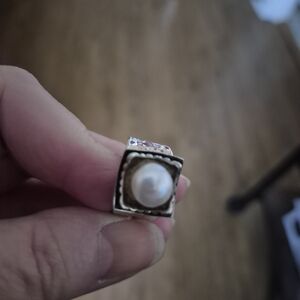 Silpada Silver Ring with Pearl Accent